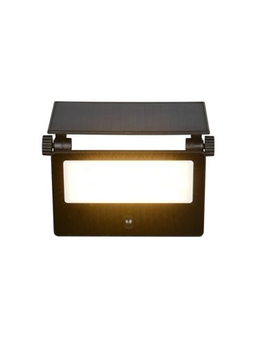 MOURA 2150lm, luminária de parede LED com carregamento solar 20x17cm, sensor de movimento e regulável 12W IP54