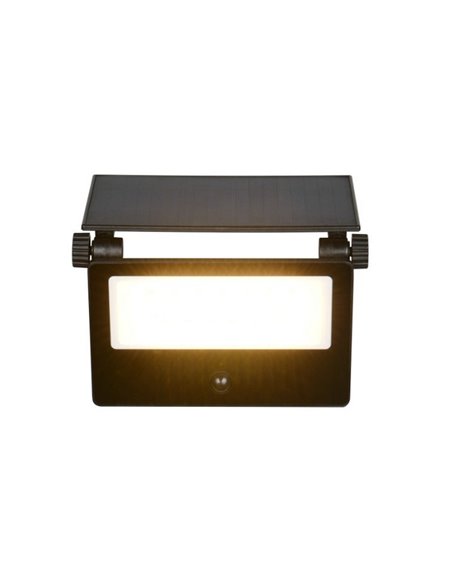 MOURA 2150lm, luminária de parede LED com carregamento solar 20x17cm, sensor de movimento e regulável 12W IP54