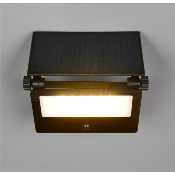 Aplique LED carga solar MOURA  2150lm, 20x17cm con sensor de movimiento y regulable 12W IP54