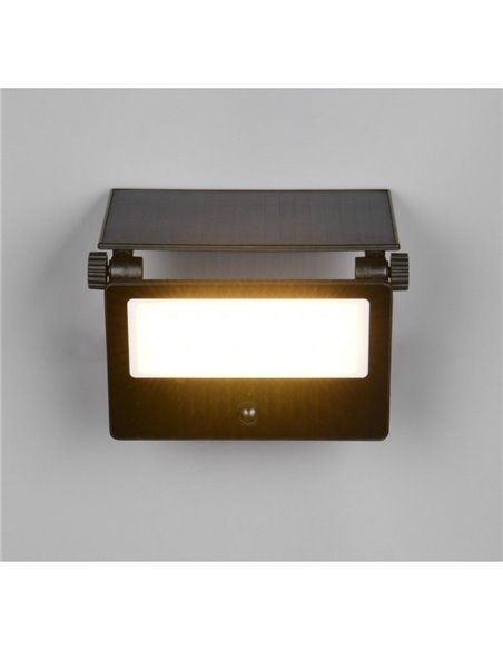 Aplique LED carga solar MOURA  2150lm, 20x17cm con sensor de movimiento y regulable 12W IP54