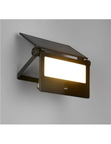 Aplique LED carga solar MOURA  2150lm, 20x17cm con sensor de movimiento y regulable 12W IP54