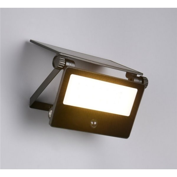 Aplique LED carga solar MOURA  2150lm, 20x17cm con sensor de movimiento y regulable 12W IP54