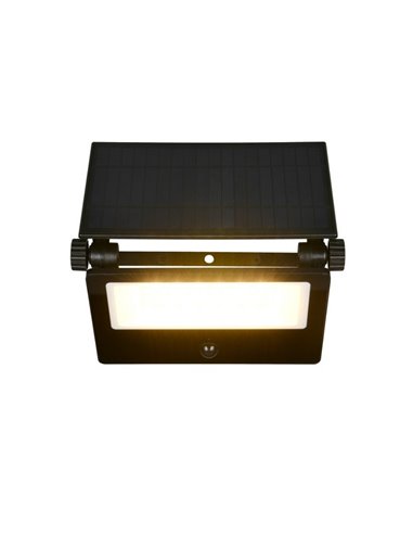 Aplique LED carga solar MOURA  2150lm, 20x17cm con sensor de movimiento y regulable 12W IP54