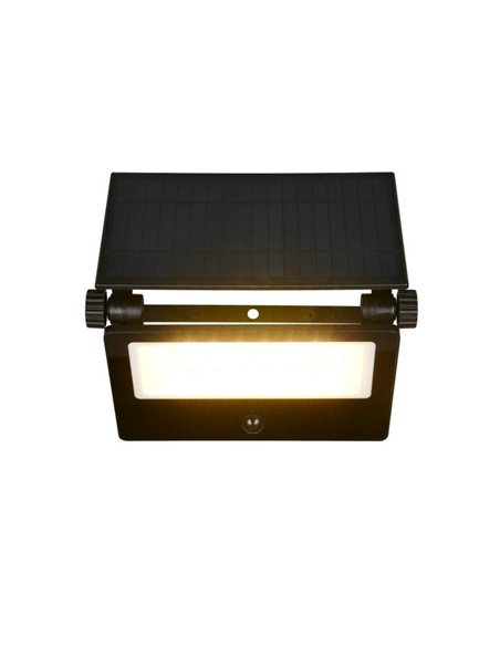MOURA 2150lm, luminária de parede LED com carregamento solar 20x17cm, sensor de movimento e regulável 12W IP54