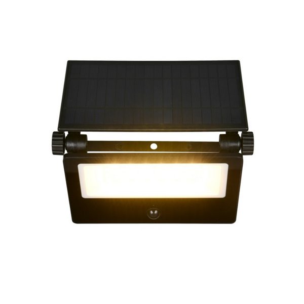 MOURA 2150lm, luminária de parede LED com carregamento solar 20x17cm, sensor de movimento e regulável 12W IP54