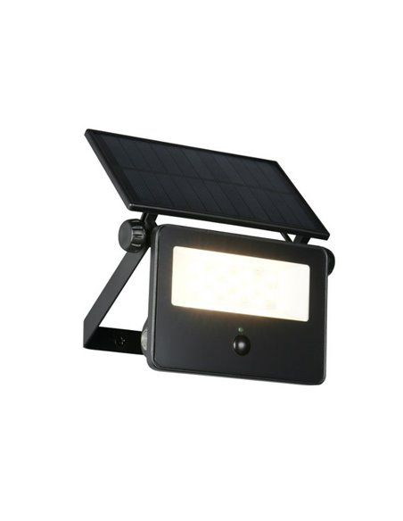 Aplique LED carga solar y regulable MOURA 1100lm 14x15cm interruptor integrado,  sensor de movimiento 12W IP54