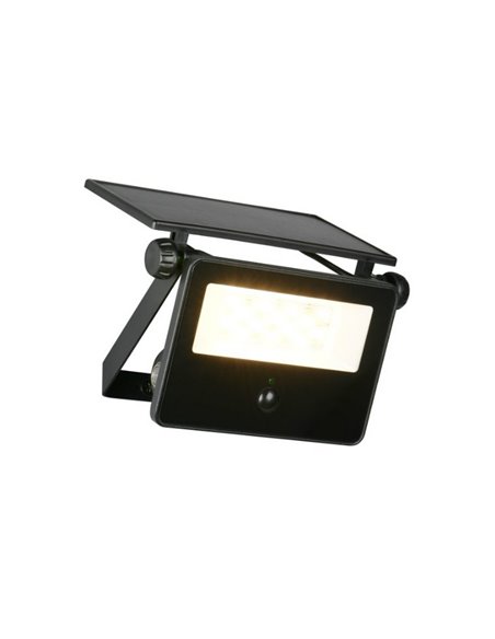 Aplique LED carga solar y regulable MOURA 1100lm 14x15cm interruptor integrado,  sensor de movimiento 12W IP54