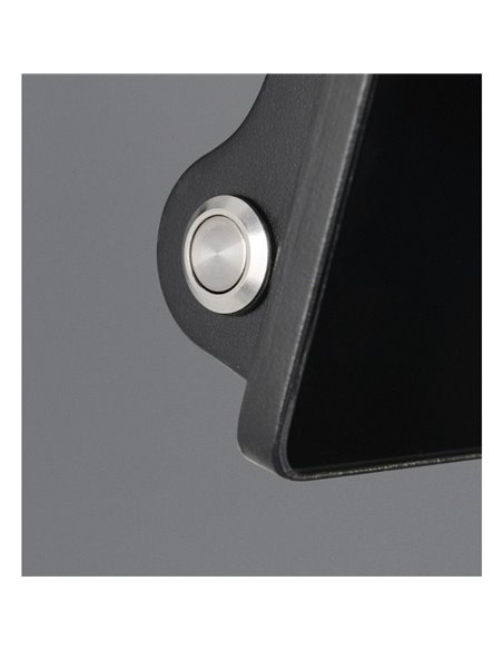 Luminária de parede LED MOURA 1100lm 14x15cm regulável com carga solar, interruptor integrado e sensor de movimento IP54 de 12 W