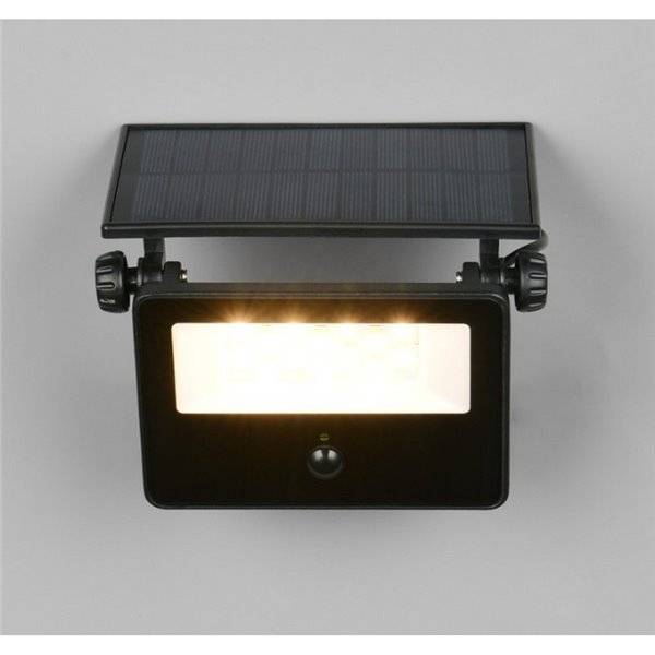 Aplique LED carga solar y regulable MOURA 1100lm 14x15cm interruptor integrado,  sensor de movimiento 12W IP54