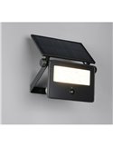 Aplique LED carga solar y regulable MOURA 1100lm 14x15cm interruptor integrado,  sensor de movimiento 12W IP54