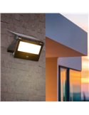 Aplique LED carga solar y regulable MOURA 1100lm 14x15cm interruptor integrado,  sensor de movimiento 12W IP54