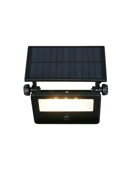 Aplique LED carga solar y regulable MOURA 1100lm 14x15cm interruptor integrado,  sensor de movimiento 12W IP54