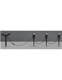 Kit de 3 piquetas LED carga solar y batería USB OBIDOS sensor de oscuridad y regulable 5W 3x 35lm, 4000K IP44