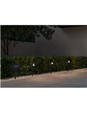Kit de 3 piquetas LED carga solar y batería USB OBIDOS sensor de oscuridad y regulable 5W 3x 35lm, 4000K IP44