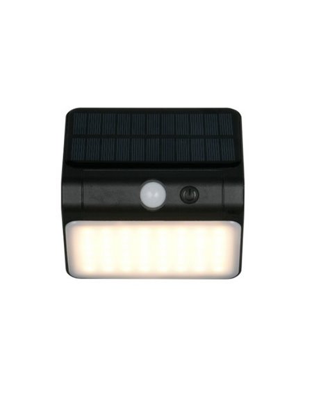 Luminária de parede LED com carga solar OLINDA com sensor escuro e interruptor integrado 2,5 W 1x 250 lm, 4000 K IP44
