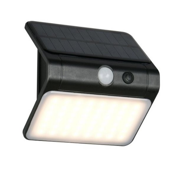 Aplique LED de pared con carga solar OLINDA sensor de oscuridad e interruptor integrado  2,5W 1x 250lm, 4000K IP44