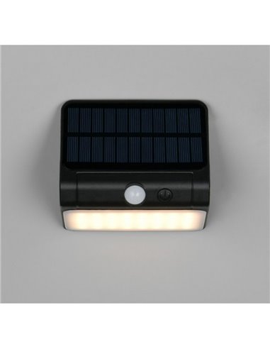 Aplique LED de pared con carga solar OLINDA sensor de oscuridad e interruptor integrado  2,5W 1x 250lm, 4000K IP44