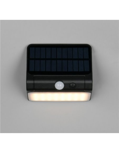 Aplique LED de pared con carga solar OLINDA sensor de oscuridad e interruptor integrado  2,5W 1x 250lm, 4000K IP44