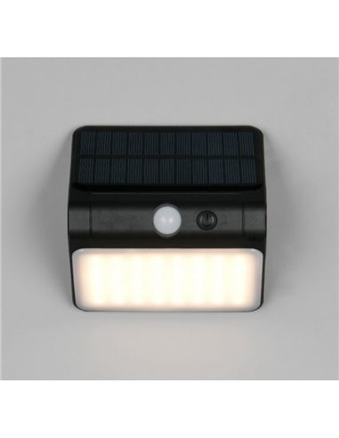Aplique LED de pared con carga solar OLINDA sensor de oscuridad e interruptor integrado  2,5W 1x 250lm, 4000K IP44