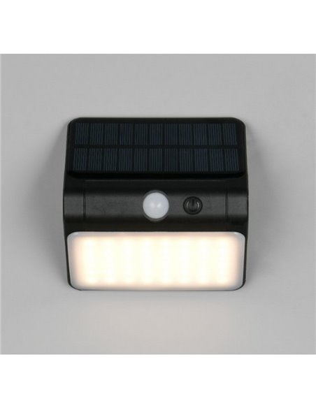 Aplique LED de pared con carga solar OLINDA sensor de oscuridad e interruptor integrado  2,5W 1x 250lm, 4000K IP44