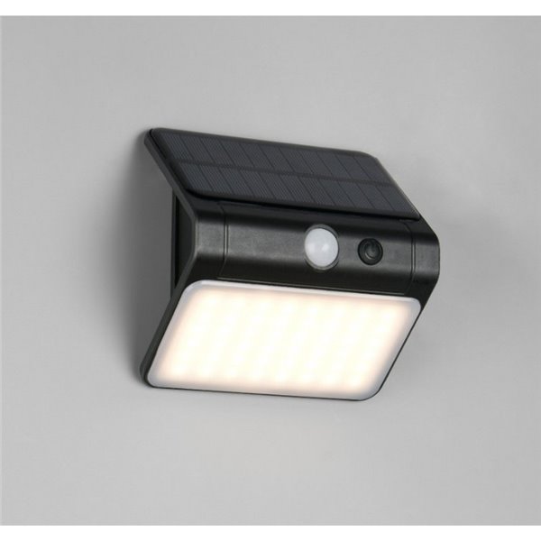 Aplique LED de pared con carga solar OLINDA sensor de oscuridad e interruptor integrado  2,5W 1x 250lm, 4000K IP44