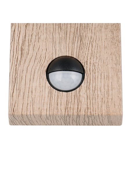 Aplique de pared SAMBESI imitación madera, con sensor de movimiento bombilla excl. 1x E27 max. 28W IP44