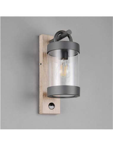 Applique imitation bois SAMBESI, avec détecteur de mouvement, ampoule exclue. 1x E27 max. 28W IP44