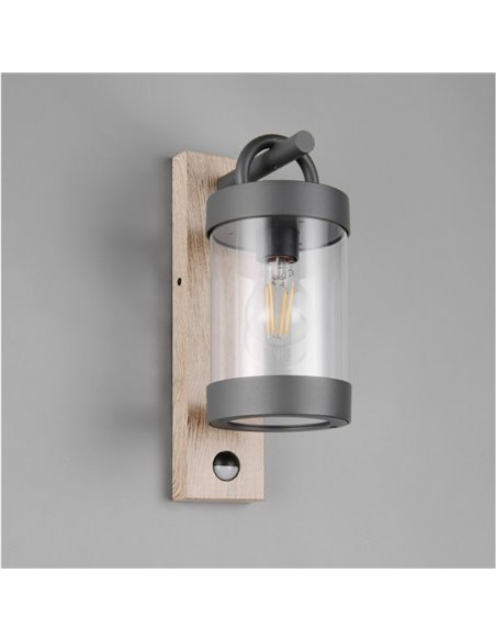 Applique imitation bois SAMBESI, avec détecteur de mouvement, ampoule exclue. 1x E27 max. 28W IP44