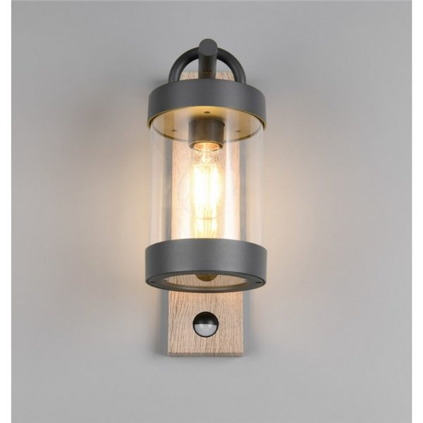 Applique imitation bois SAMBESI, avec détecteur de mouvement, ampoule exclue. 1x E27 max. 28W IP44