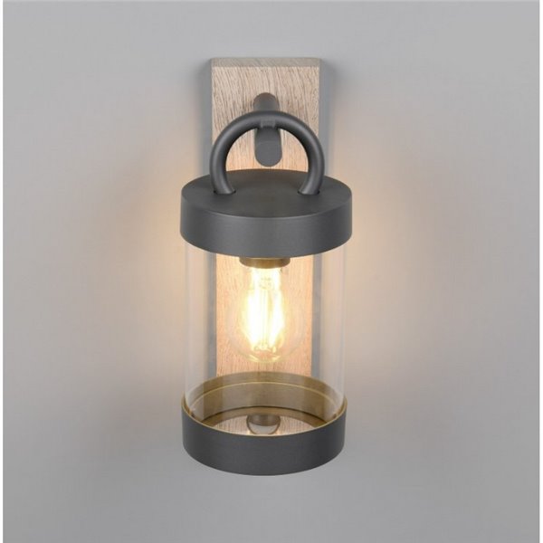 Aplique de pared SAMBESI imitación madera, con sensor de movimiento bombilla excl. 1x E27 max. 28W IP44