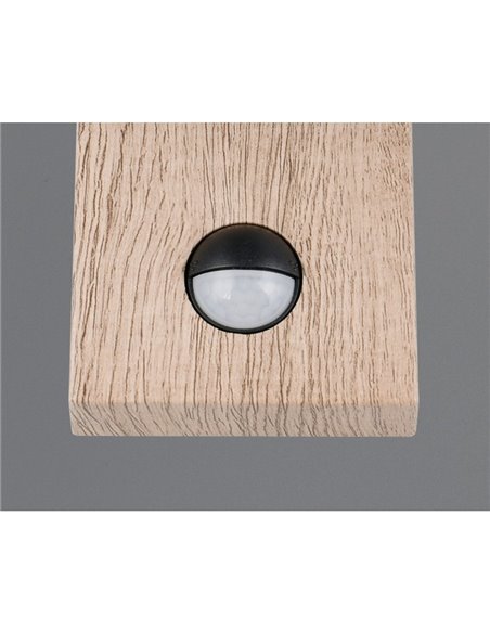 Aplique de pared SAMBESI imitación madera, con sensor de movimiento bombilla excl. 1x E27 max. 28W IP44
