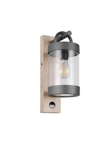 Luminária de parede SAMBESI imitação de madeira, com sensor de movimento, lâmpada excl. 1x E27 máx. 28 W IP44