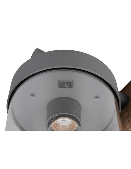 Applique SAMBESI, fonte d'aluminium, effet bois, ampoule exclue. 1x E27 max. 28W IP44