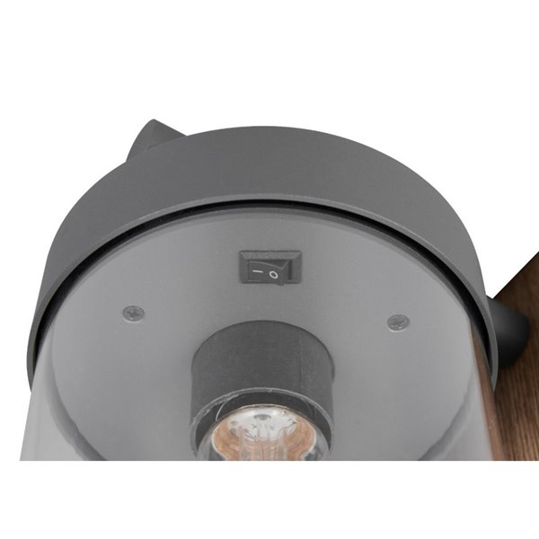 Applique SAMBESI, fonte d'aluminium, effet bois, ampoule exclue. 1x E27 max. 28W IP44