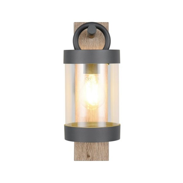 Applique SAMBESI, fonte d'aluminium, effet bois, ampoule exclue. 1x E27 max. 28W IP44