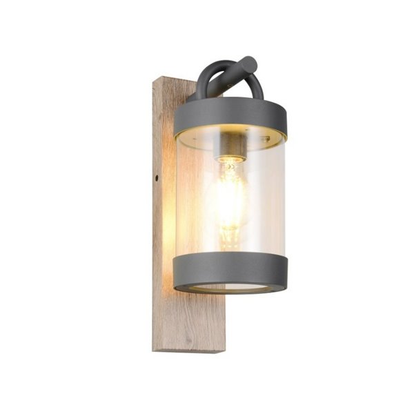 Applique SAMBESI, fonte d'aluminium, effet bois, ampoule exclue. 1x E27 max. 28W IP44