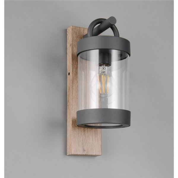 Aplique de pared SAMBESI aluminio fundido imitación madera, bombilla excl. 1x E27 max. 28W IP44