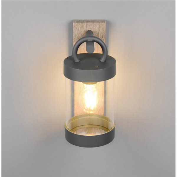 Applique SAMBESI, fonte d'aluminium, effet bois, ampoule exclue. 1x E27 max. 28W IP44