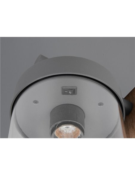 Applique SAMBESI, fonte d'aluminium, effet bois, ampoule exclue. 1x E27 max. 28W IP44