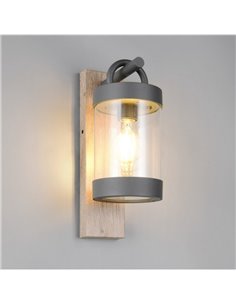 Aplique de pared SAMBESI aluminio fundido imitación madera, bombilla excl. 1x E27 max. 28W IP44 2