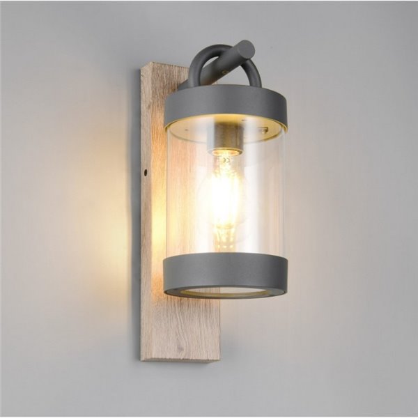 Applique SAMBESI, fonte d'aluminium, effet bois, ampoule exclue. 1x E27 max. 28W IP44