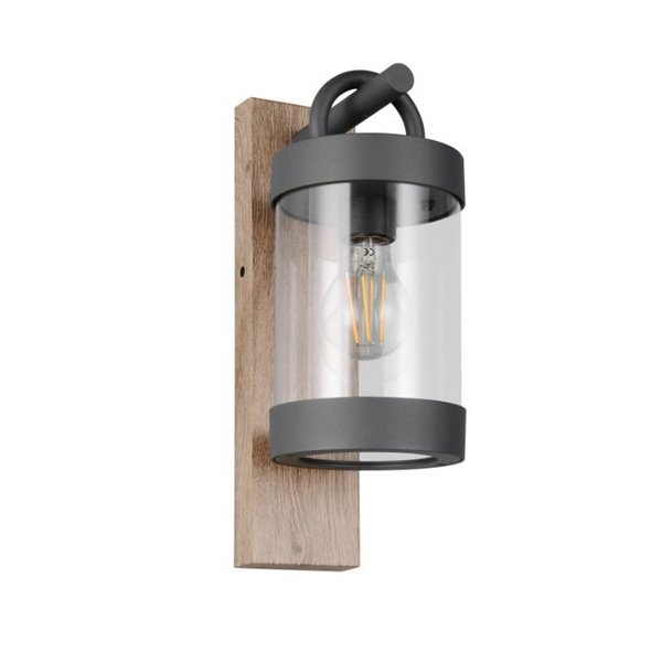 Applique SAMBESI, fonte d'aluminium, effet bois, ampoule exclue. 1x E27 max. 28W IP44