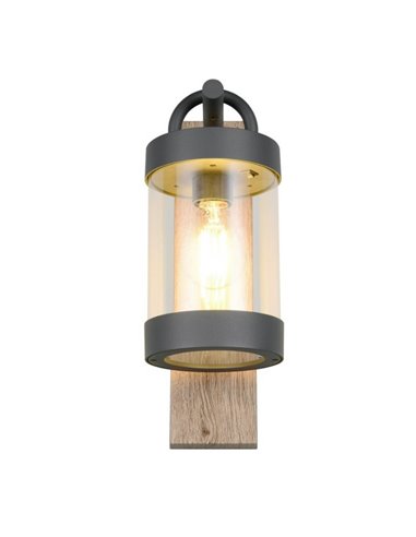 Applique SAMBESI, fonte d'aluminium, effet bois, ampoule exclue. 1x E27 max. 28W IP44