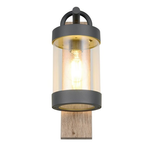 Applique SAMBESI, fonte d'aluminium, effet bois, ampoule exclue. 1x E27 max. 28W IP44