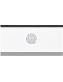 Aplique de pared alargado SILVES LED carga solar y batería USB, sensor de movimiento 6W 1x 700lm, 4000K IP44 Blanco