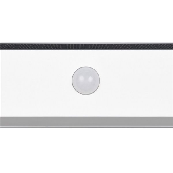Aplique de pared alargado SILVES LED carga solar y batería USB, sensor de movimiento 6W 1x 700lm, 4000K IP44 Blanco