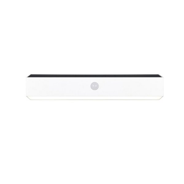 Aplique de pared alargado SILVES LED carga solar y batería USB, sensor de movimiento 6W 1x 700lm, 4000K IP44 Blanco