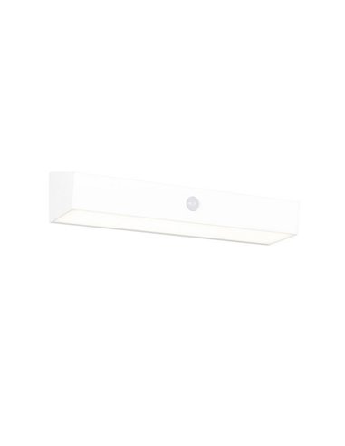 Aplique de pared alargado SILVES LED carga solar y batería USB, sensor de movimiento 6W 1x 700lm, 4000K IP44 Blanco