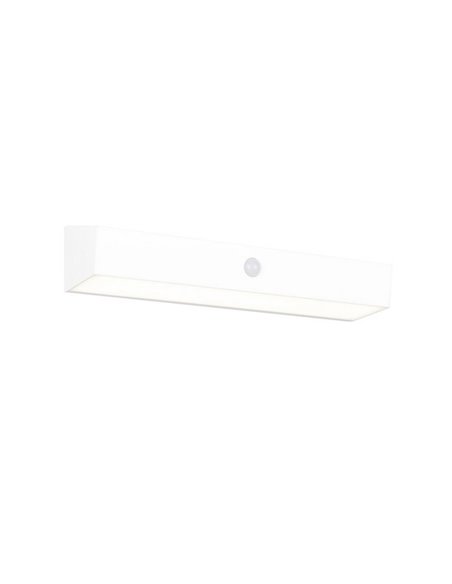 Aplique de pared alargado SILVES LED carga solar y batería USB, sensor de movimiento 6W 1x 700lm, 4000K IP44 Blanco
