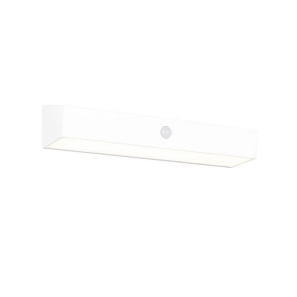 Luminária de parede alongada LED SILVES, carregamento solar e bateria USB, sensor de movimento 6W 1x 700lm, 4000K IP44 Branco